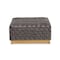 Baxton Studio Noah Grey Velvet Upholstered and Gold Finished Square Cocktail Ottoman 170-10863 - alternate 4